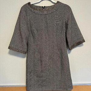 Moon Collection 60s Shift Dress with Bell Sleeves in Small Beaded & Sparkle